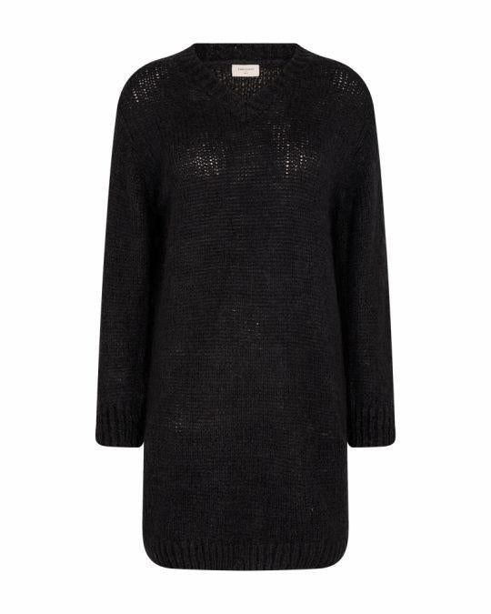 knits pullovers fqselma knitted dress black freequent womens 1