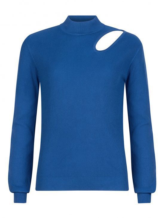 knitted top kyla blue front