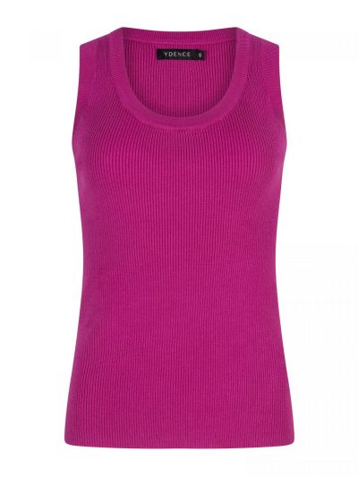 knitted top keely purple front