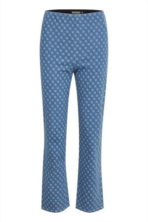 soaked in luxury kvinder bukser slisidora pants bukser 30406622 medium blue printed denim